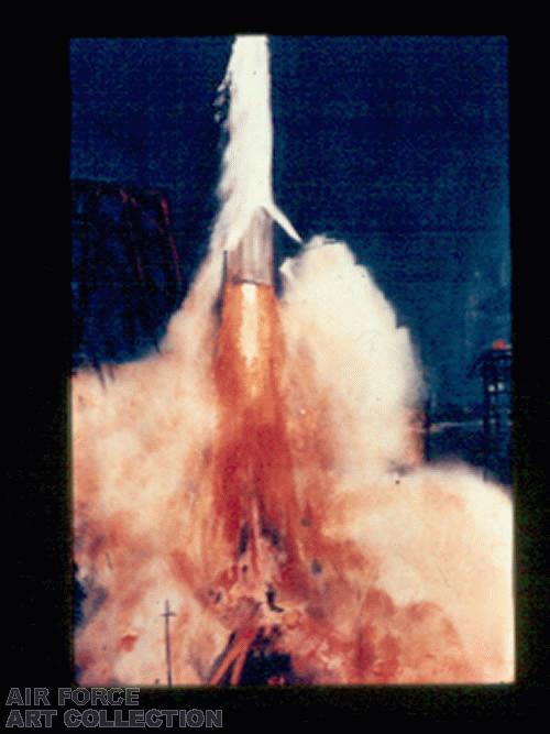 ATLAS MISSILE LAUNCHING AT VANDENBERG AFB - 1960